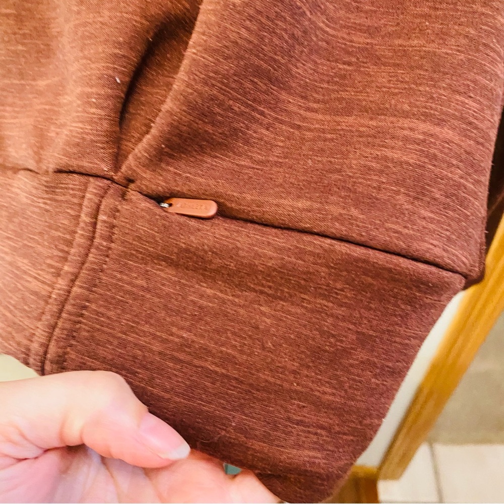Athleta Altitude Polartec Half Zip Sweatshirt Mahogany Brown XXS - Picture 11 of 12